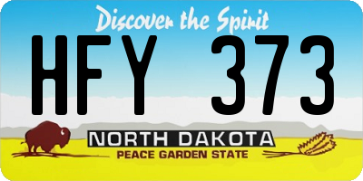 ND license plate HFY373