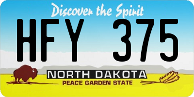 ND license plate HFY375