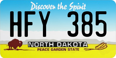 ND license plate HFY385