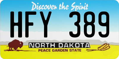 ND license plate HFY389