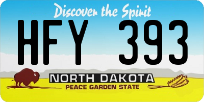 ND license plate HFY393