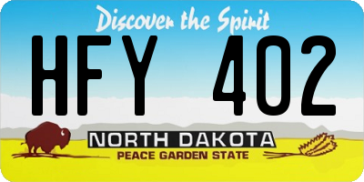 ND license plate HFY402
