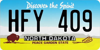 ND license plate HFY409
