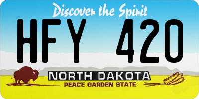 ND license plate HFY420