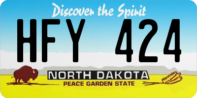 ND license plate HFY424