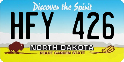 ND license plate HFY426