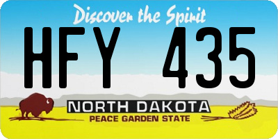 ND license plate HFY435