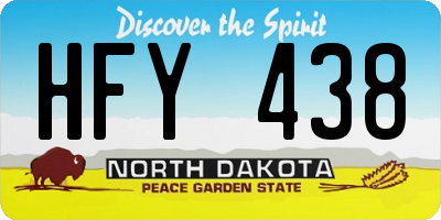 ND license plate HFY438