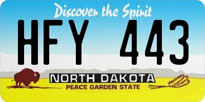 ND license plate HFY443