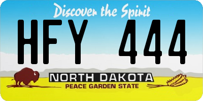 ND license plate HFY444