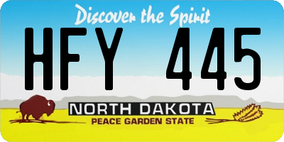 ND license plate HFY445