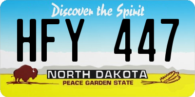 ND license plate HFY447