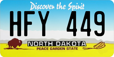 ND license plate HFY449