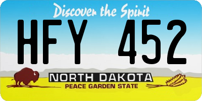 ND license plate HFY452