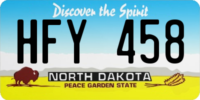 ND license plate HFY458