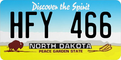 ND license plate HFY466