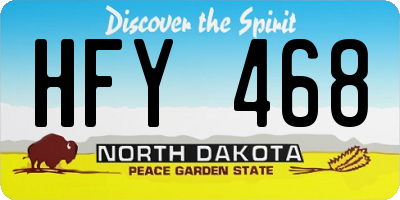 ND license plate HFY468