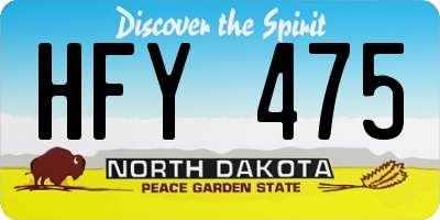 ND license plate HFY475