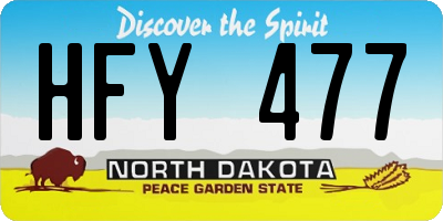 ND license plate HFY477