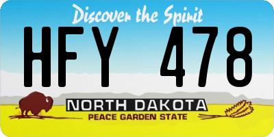 ND license plate HFY478