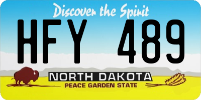 ND license plate HFY489