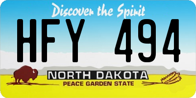 ND license plate HFY494