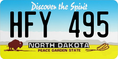 ND license plate HFY495