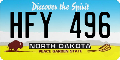 ND license plate HFY496