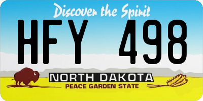 ND license plate HFY498