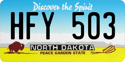 ND license plate HFY503