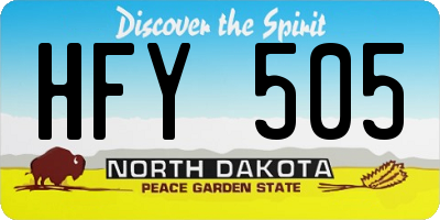 ND license plate HFY505