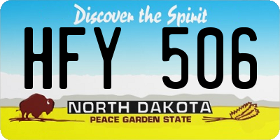 ND license plate HFY506