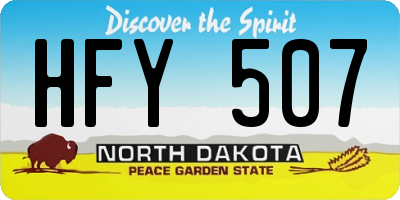 ND license plate HFY507