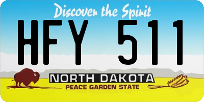 ND license plate HFY511