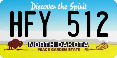 ND license plate HFY512