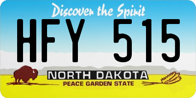 ND license plate HFY515