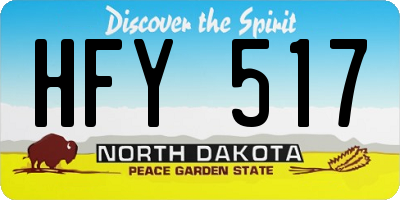 ND license plate HFY517