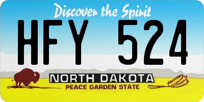 ND license plate HFY524