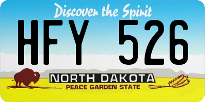 ND license plate HFY526
