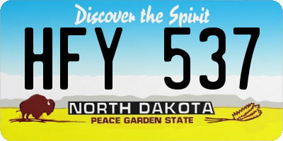 ND license plate HFY537