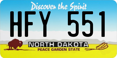 ND license plate HFY551