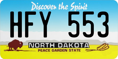ND license plate HFY553