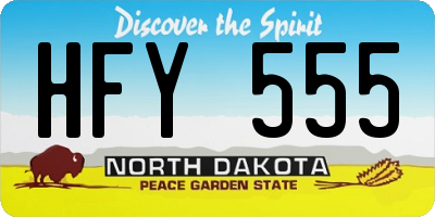 ND license plate HFY555