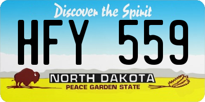ND license plate HFY559