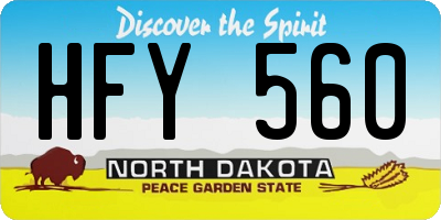 ND license plate HFY560