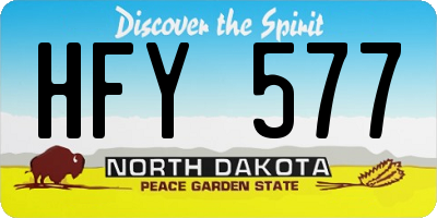 ND license plate HFY577
