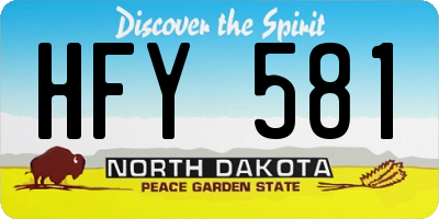 ND license plate HFY581