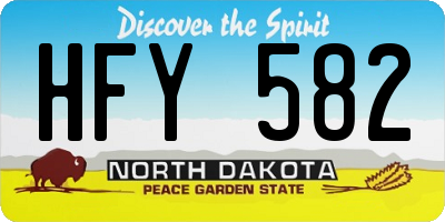 ND license plate HFY582