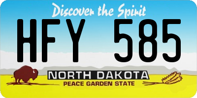 ND license plate HFY585