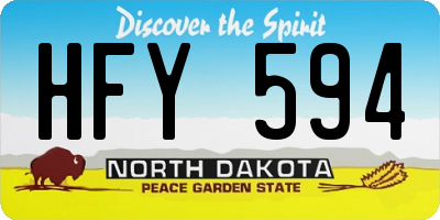 ND license plate HFY594